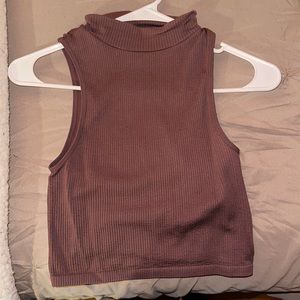 Zara high neck seamless ribbed crop top